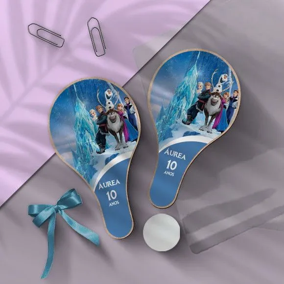 Raquete Ping Pong - Frozen - feito à mão por Mi Papelaria Criativa