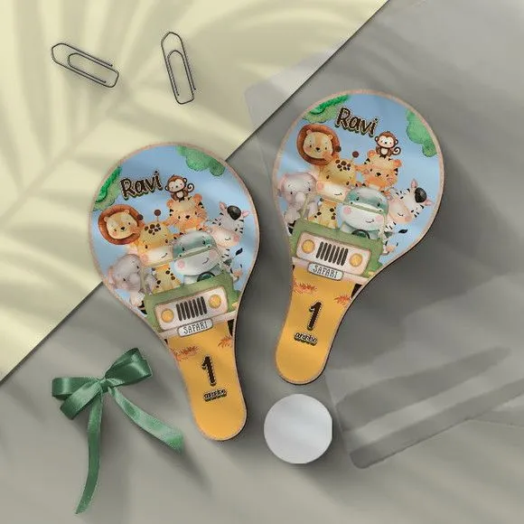 Raquete Ping Pong - Safari Personalizada - feito à mão por Mi Papelaria Criativa