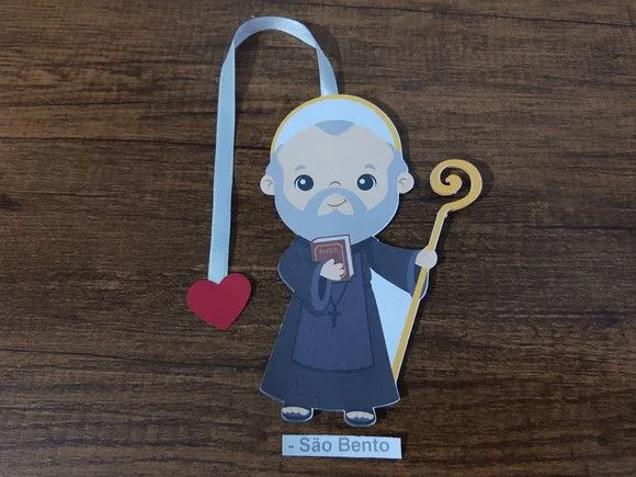 Marcador de Página 13 cm - São Bento - artesanato de Emejhu Personalizados