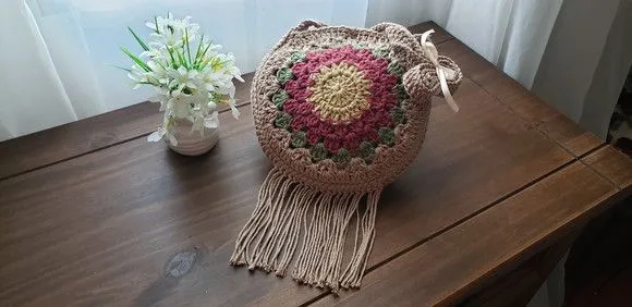 Bolsa Boho Bag (granny Crochê Quadradinho da Vovó)