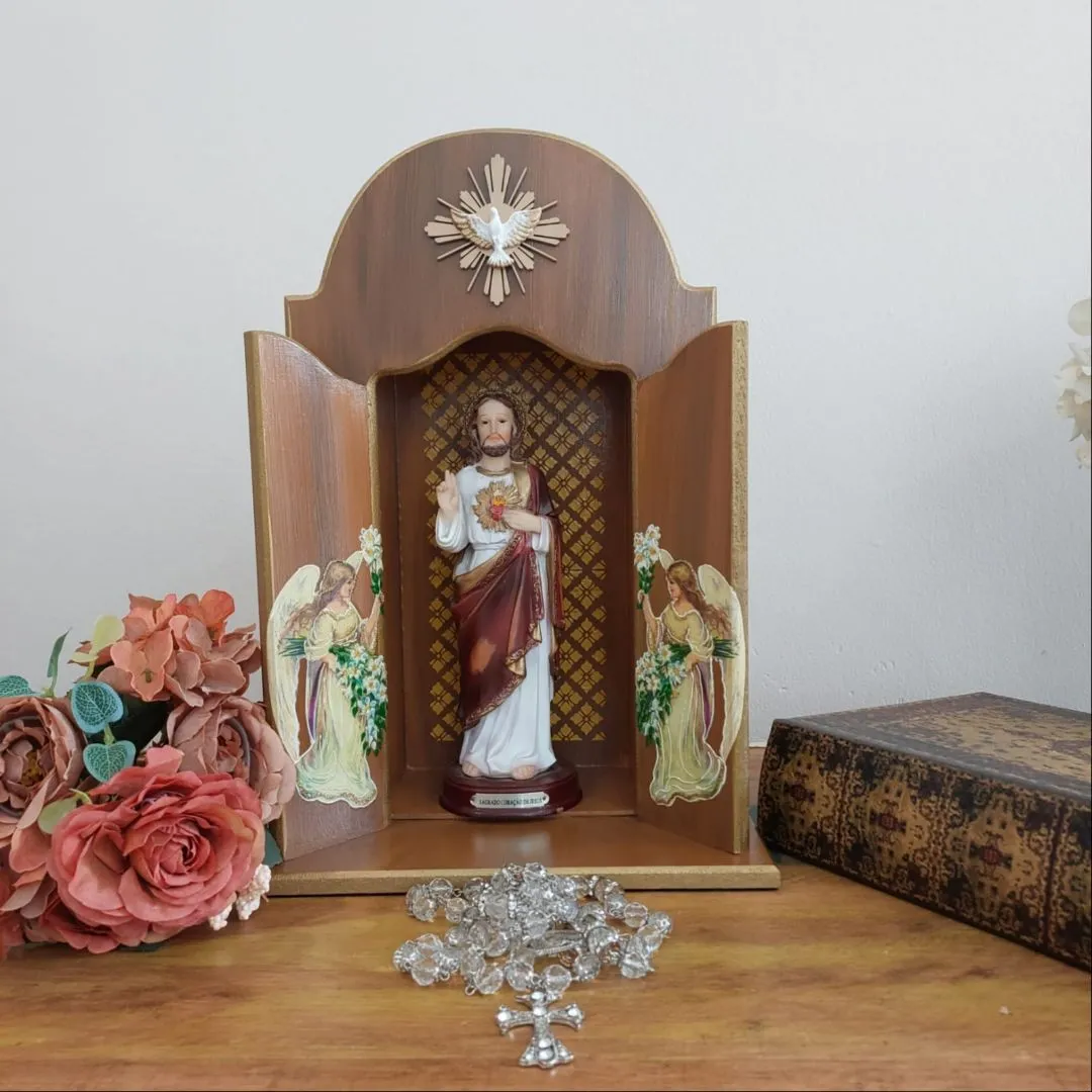 Oratório Capela Para Imagens De Até 22cm- Coleção Congonhas Anjos - foto 3