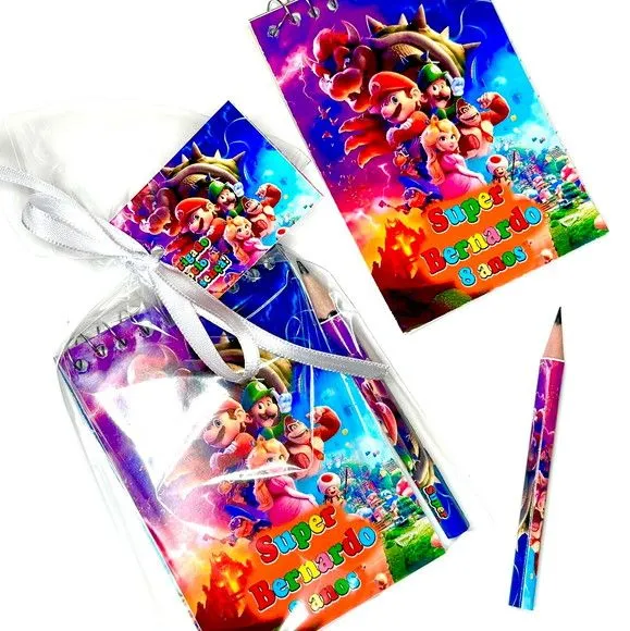 Bloquinho Super Mario Personalizado - artesanato de Mi Papelaria Criativa