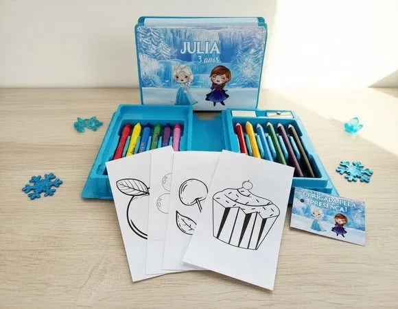 Estojinho de Pintura - Frozen Personalizado - artesanato feito à mão por Mi Papelaria Criativa