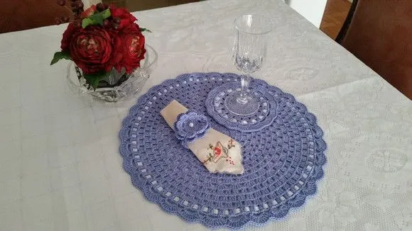 Kit Souplast Reno Azul em Crochê 12 Peças - foto 4
