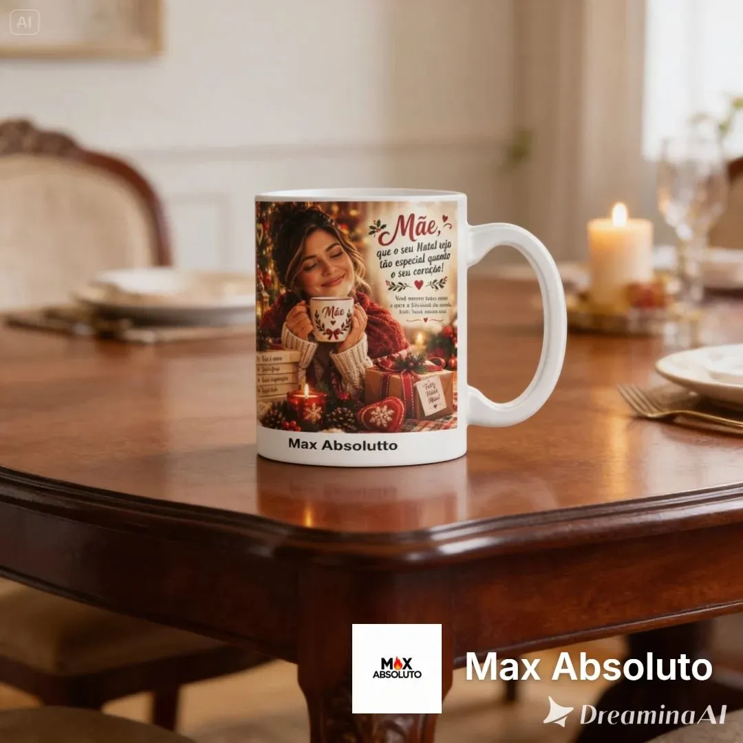 Caneca de Porcelana de Natal para Mãe – O Presente Afetuoso Perfeito