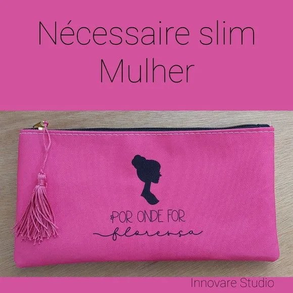 Necessaire Slim - Pink - artesanato feito à mão por Innovare Studio