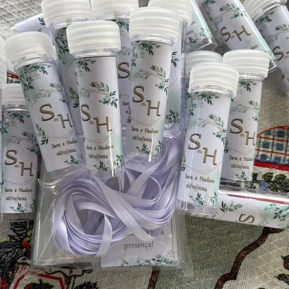 Bolha de Sabão Casamento Personalizada - feito à mão por Artmanha Lembrancinhas
