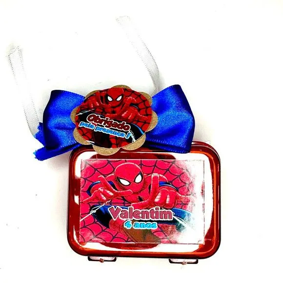 Mini Maleta com Massinhas Homem Aranha Personalizada - feito à mão por Mi Papelaria Criativa
