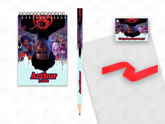 Bloquinho com Lápis Aranha Verso Personalizado - artesanato feito à mão por creativitybynina