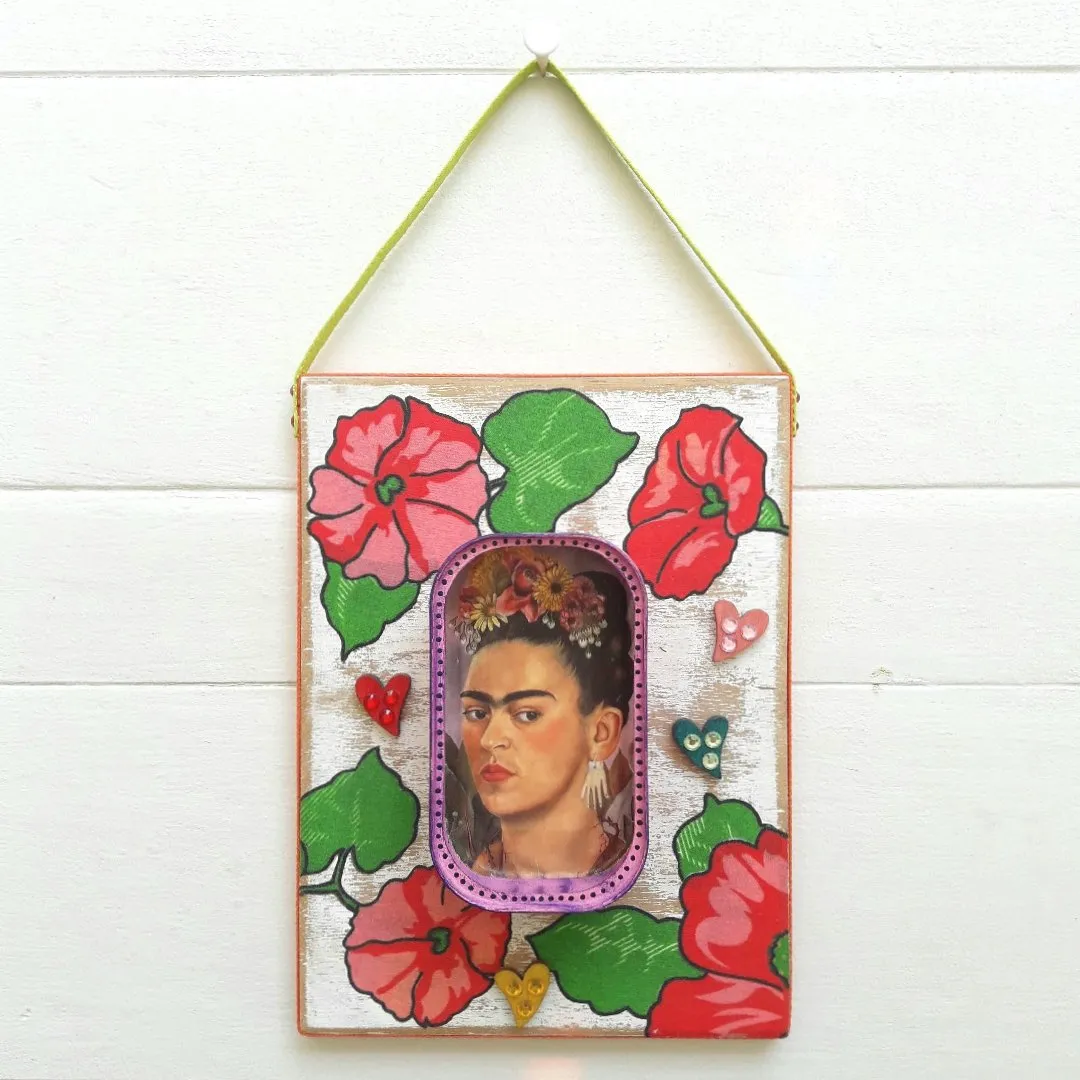 Quadro Frida Chita 3 - artesanato feito à mão por Estudio Bananeira