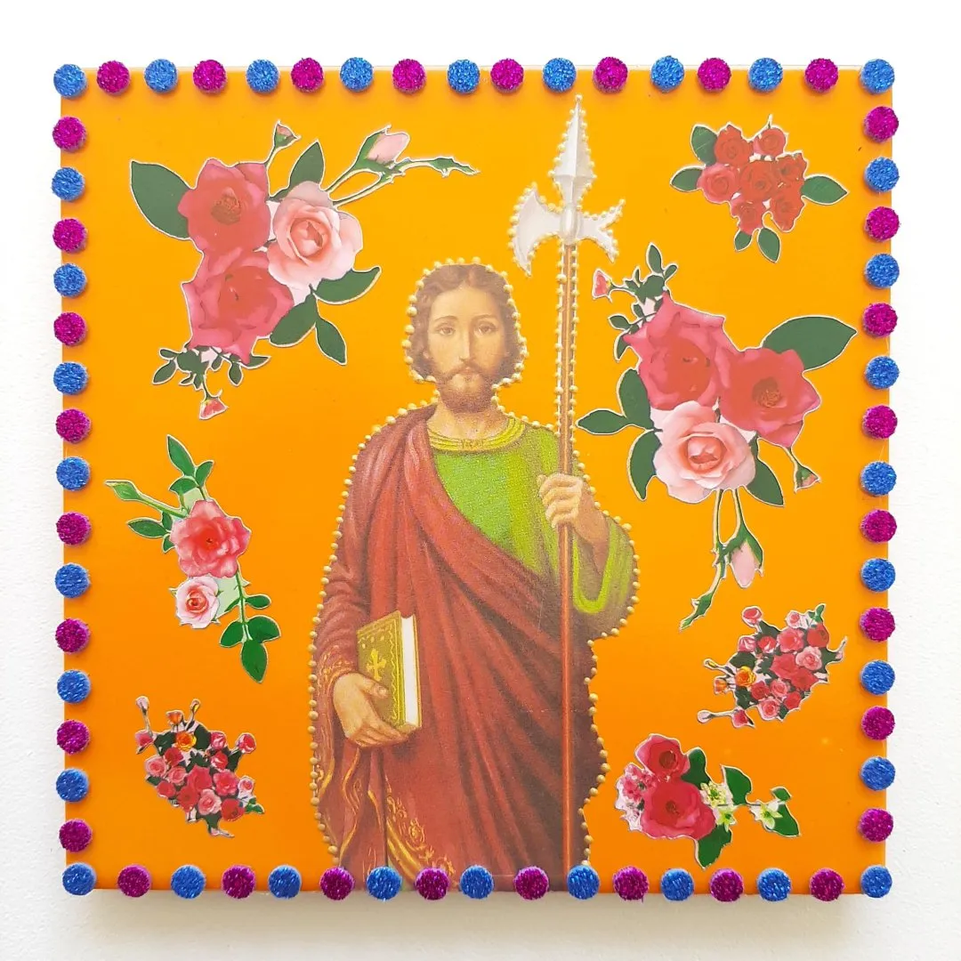 Quadrinho de Azulejo São Judas Tadeu - artesanato de Estudio Bananeira
