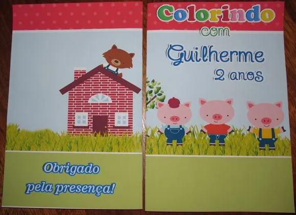 Revista colorir 3 porquinhos 14x10 - artesanato de PAPCRIE