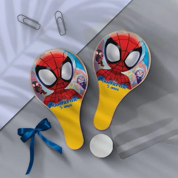 Raquete Ping Pong - Homem Aranha - feito à mão por Mi Papelaria Criativa