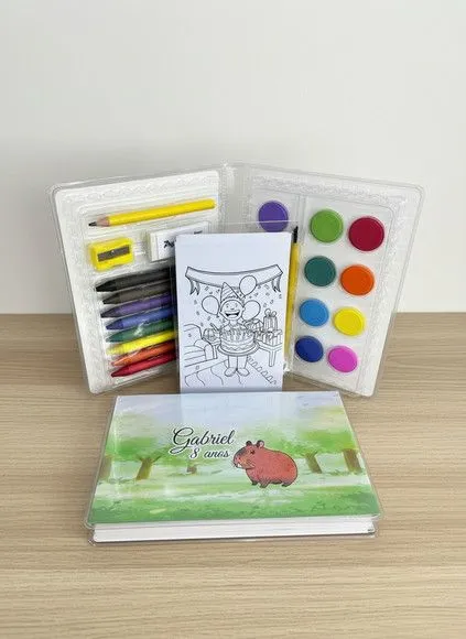 Estojo de Pintura - Capivara Personalizado - artesanato de Mi Papelaria Criativa