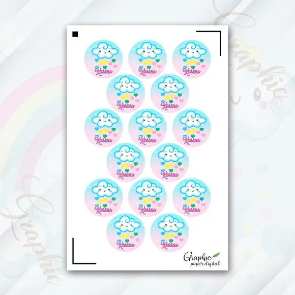 Cartela Adesiva Latinha Personalizada - artesanato feito à mão por Mi Papelaria Criativa