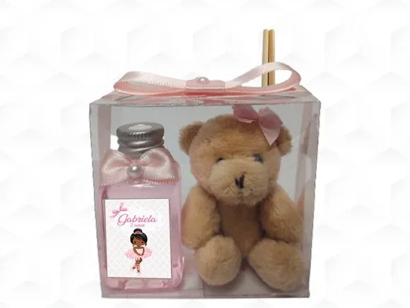 Aromatizador com Ursinha Bailarina Preta Personalizada - artesanato feito à mão por creativitybynina