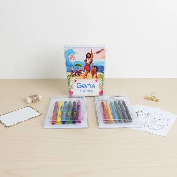 Estojinho de Pintura - Moana Personalizado - artesanato feito à mão por Mi Papelaria Criativa