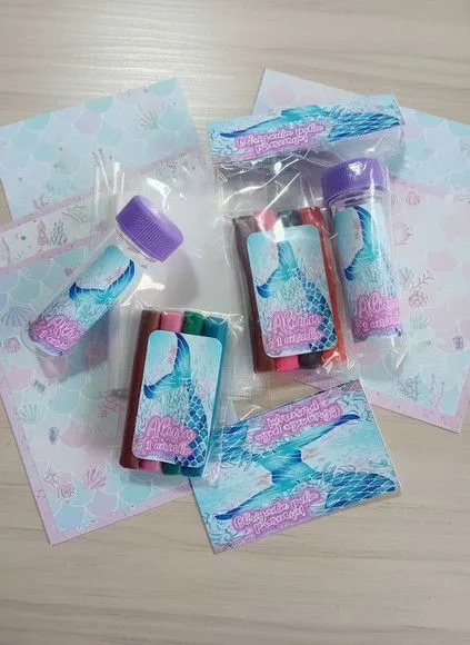 Kit Massinha + Bolha - Calda Sereia Personalizado - feito à mão por Mi Papelaria Criativa
