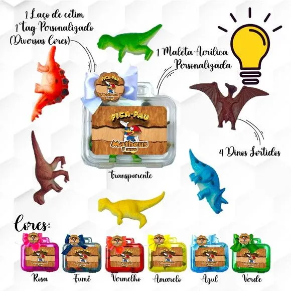 Mini Maleta com Massinhas Pica-pau Personalizada - feito à mão por Mi Papelaria Criativa