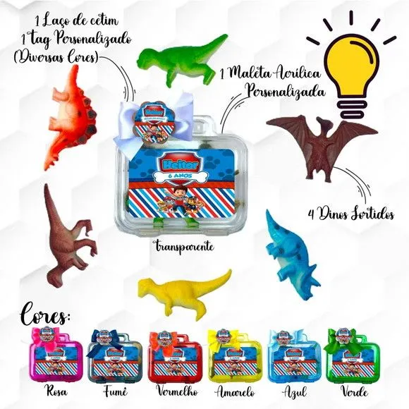 Mini Maleta com Massinhas Patrulha Canina Personalizada - feito à mão por Mi Papelaria Criativa