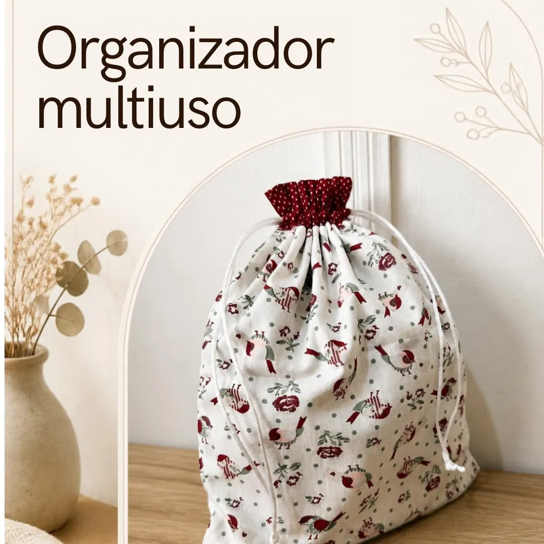 Saquinho organizador multiuso P - 6 - artesanato de Djulik