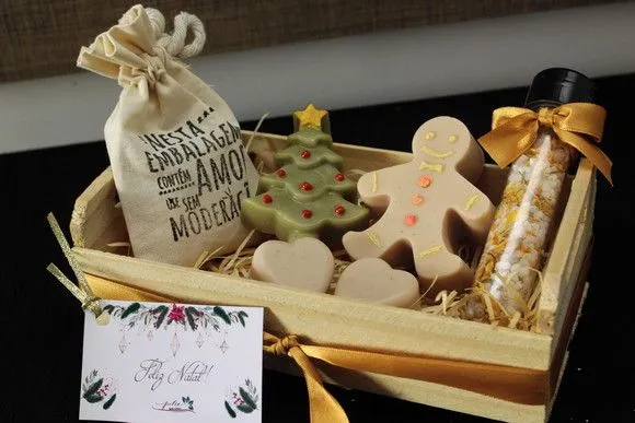 Kit Doce Natal - cuidados diários - artesanato feito à mão por Juliana Biz - casa e bem estar
