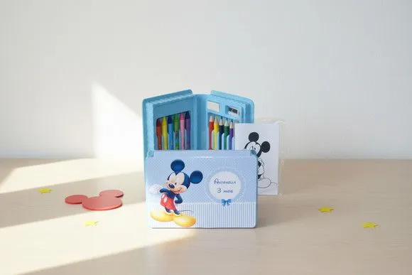 Estojinho de Pintura - Mickey Personalizado - artesanato feito à mão por Mi Papelaria Criativa
