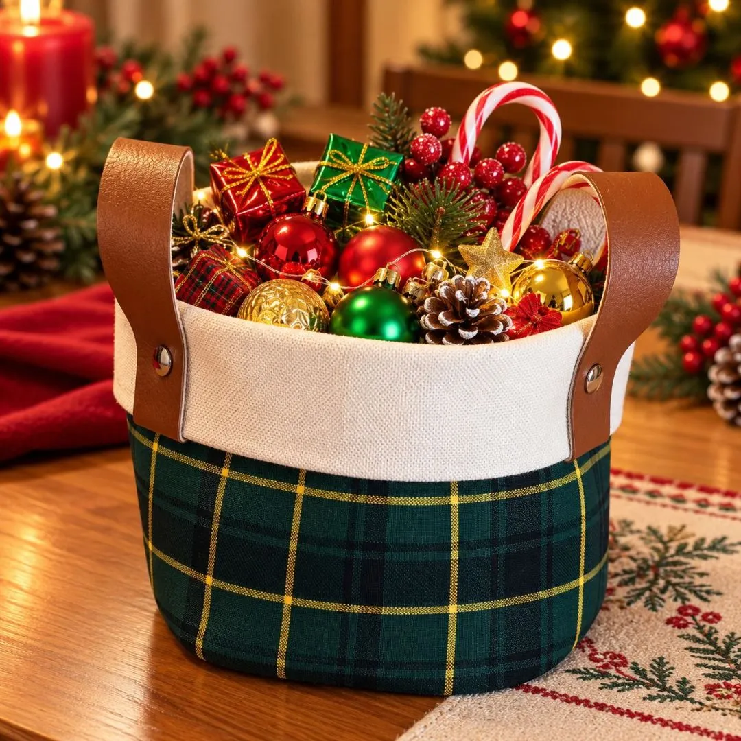 Cesto de Natal e Ocasiões - Lona e Tecido 100% Algodão - Lembrancinha e Brindes - foto 7