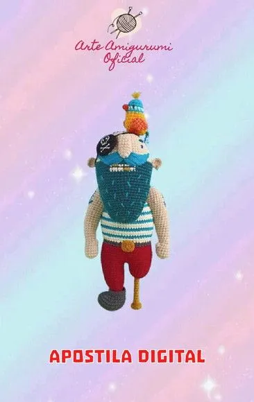 Receita Pirata Tapa Olho - Amigurumi - artesanato feito à mão por Arte Amigurumi Oficial