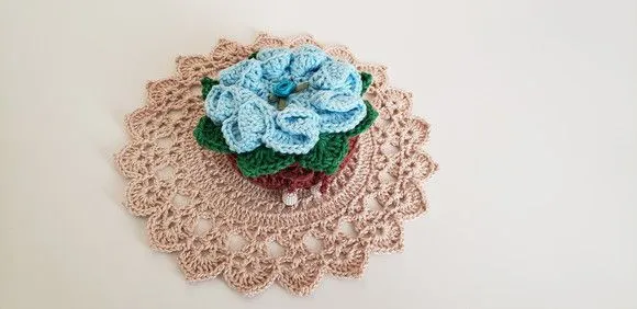 Sachê Porta Sabonete em Crochê Azul Candy - foto 4