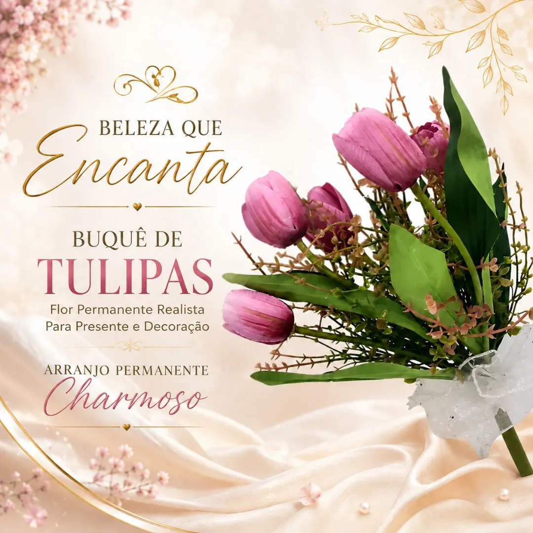 Buquê de Tulipas Flor Permanente Realista Para Presente e Decoração - artesanato feito à mão por FlorDecorar