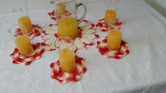 Porta Jarra e Copos Mescla Vermelha 7pçs - foto 3