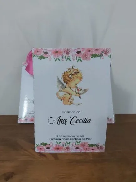 Livro de orações luxo com foto para batismo