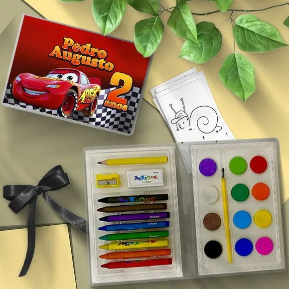 Estojo de Pintura - Carros Disney Personalizado - artesanato feito à mão por Mi Papelaria Criativa