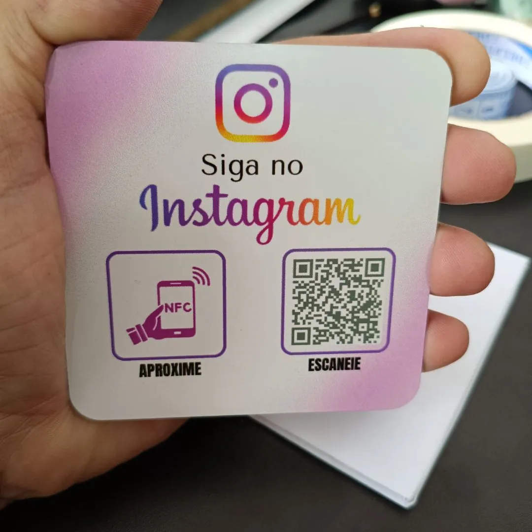 Placa Nfc + Qr Code Avaliação Google e Instagram - artesanato feito à mão por PrimeBox