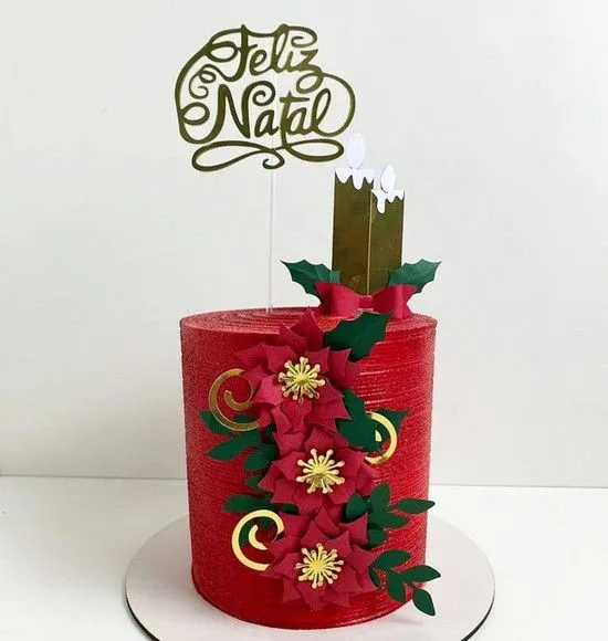Topper Natal com Flores