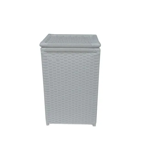 Cesto Roupa Sintético Branco 34x32x60 - artesanato de Mundo Urbano