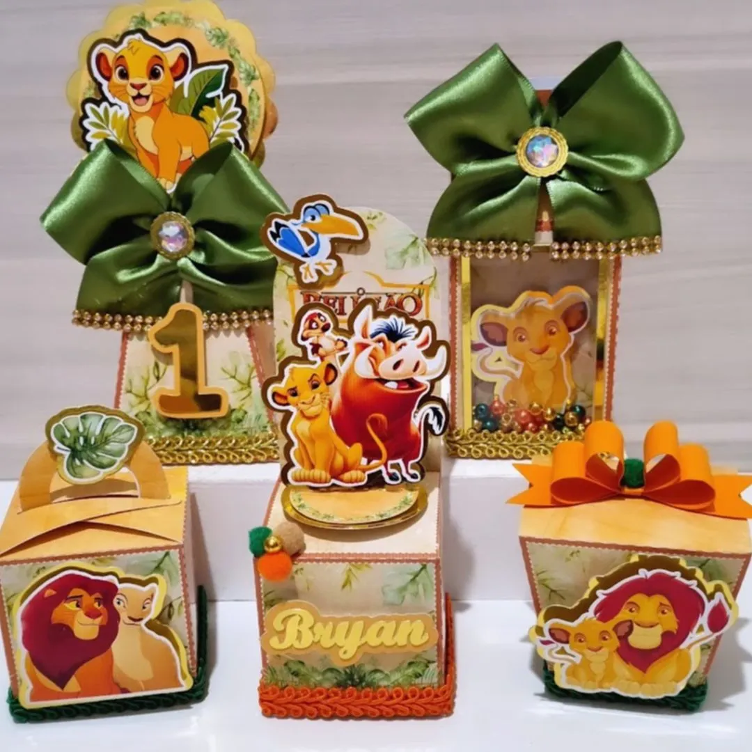 kit 20 caixinhas Personalizadas Rei Leão Lembrancinhas Decoração Festa infantil Caixinha Papelaria Rei Leão Disney