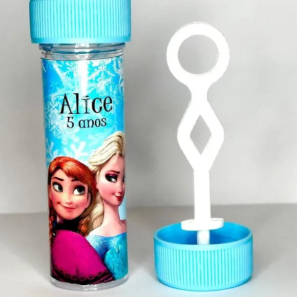 Bolinha de Sabão Frozen Personalizada - artesanato feito à mão por Mi Papelaria Criativa