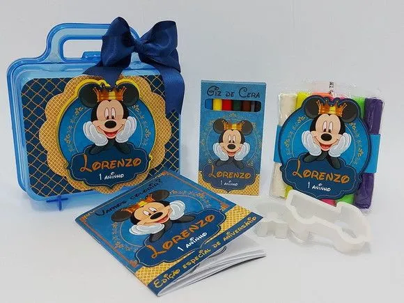 Maleta Mickey Realeza Personalizada - feito à mão por Mi Papelaria Criativa