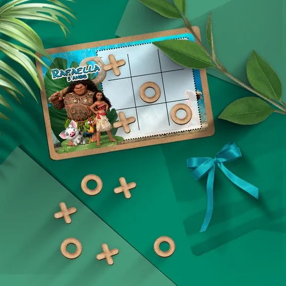 Jogo da Velha - Moana Personalizado - artesanato feito à mão por Mi Papelaria Criativa