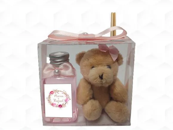 Aromatizador com Ursinha Casamento Personalizada - artesanato feito à mão por creativitybynina