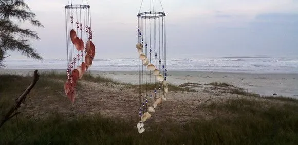 Sino dos Ventos Mobile Conchas Naturais Modelos Sereia Mar - foto 4