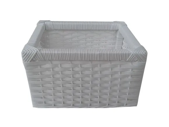 Cesto Sintético Branco 32x28x20 - artesanato de Mundo Urbano