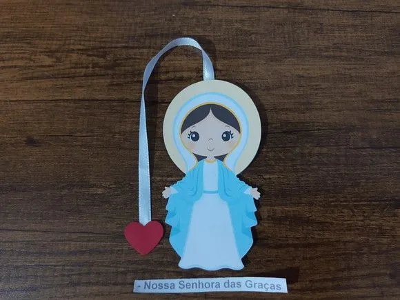 Marcador de Página 08 cm - Nossa Senhora das Graças - artesanato de Emejhu Personalizados