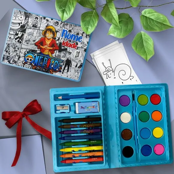 Estojo de Pintura - One Piece Personalizado - artesanato feito à mão por Mi Papelaria Criativa