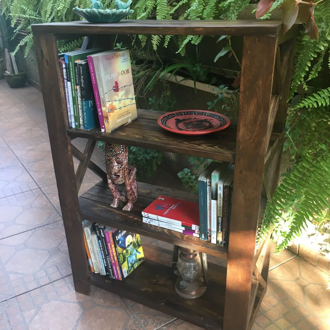📚 Estante Rústica em Madeira – 4 Prateleiras - foto 2