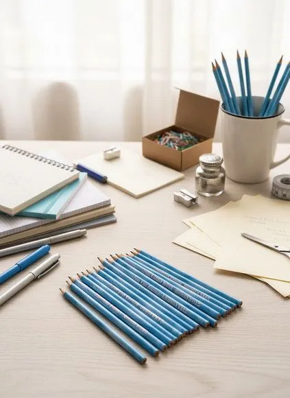 Lápis - Azul Personalizado - feito à mão por Mi Papelaria Criativa