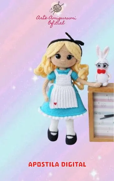 Receita Alice no Pais das Maravilhas Amigurumi - artesanato feito à mão por Arte Amigurumi Oficial