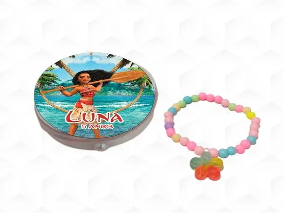 Latinha + Pulseira Moana Personalizada - artesanato feito à mão por creativitybynina